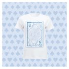 T-shirt Femme "Combat de Reines" - blanc avec impression bleue