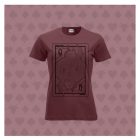 T-shirt Femme "Combat de Reines" - bordeaux avec impression noire